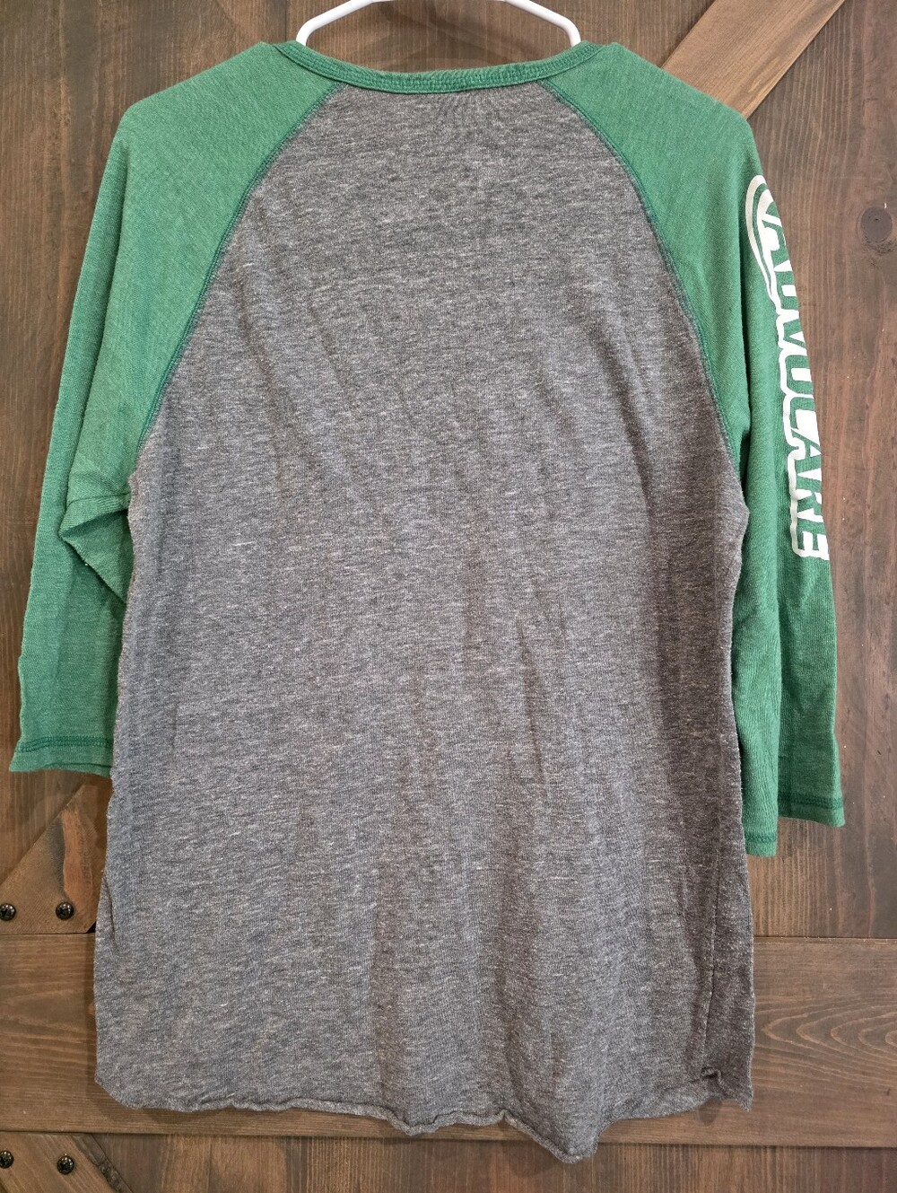 Seawave Henley Raglan Shirt - Green & Gray Advocare Size Large - Picture 4 of 4